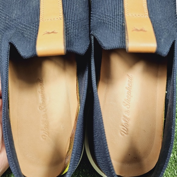 Wolf & Shepherd Swiftknit Loafer Navy Knit White Slip On‎ Sneakers Mens Size 11 main image 9